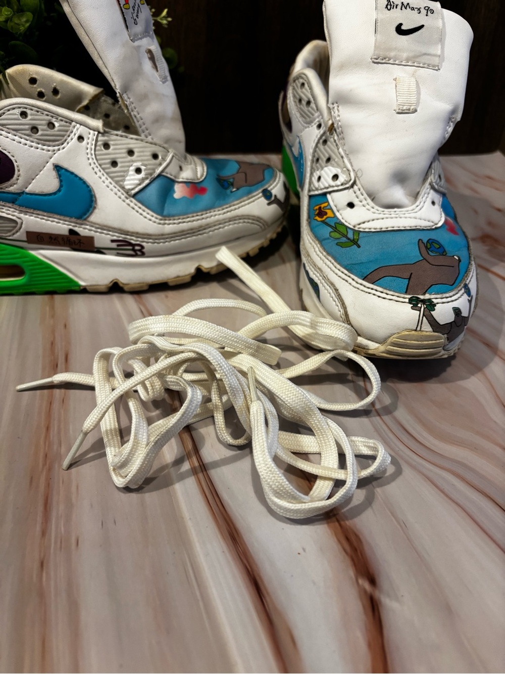 Nike White Teal Purple Green Graphic Low-Top Flats - Picture 8 of 16